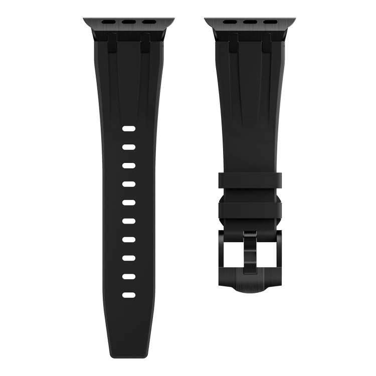 AP Silicone Watch Band For Apple Watch 9 41mm(Black Black) - Watch Bands by PMC TechLife | Online Shopping South Africa | PMC TechLife