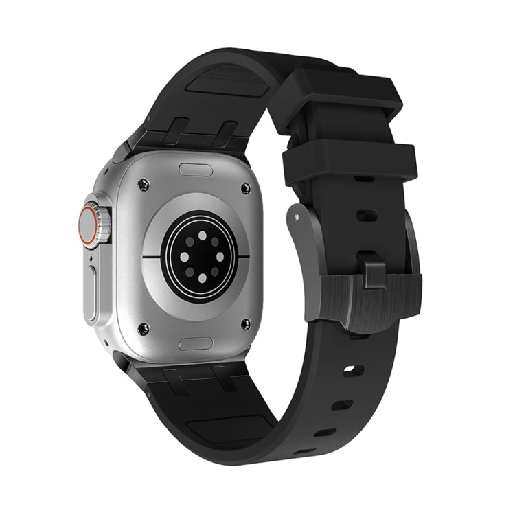 AP Silicone Watch Band For Apple Watch 9 41mm(Black Black) - Watch Bands by PMC TechLife | Online Shopping South Africa | PMC TechLife