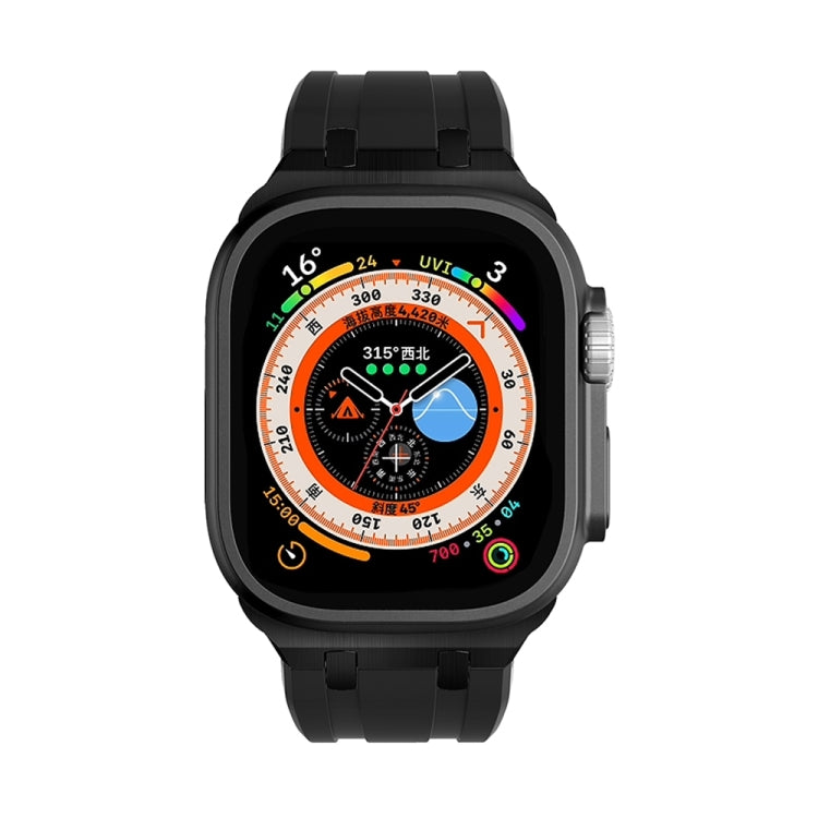 AP Silicone Watch Band For Apple Watch 9 41mm(Black Black) - Watch Bands by PMC TechLife | Online Shopping South Africa | PMC TechLife