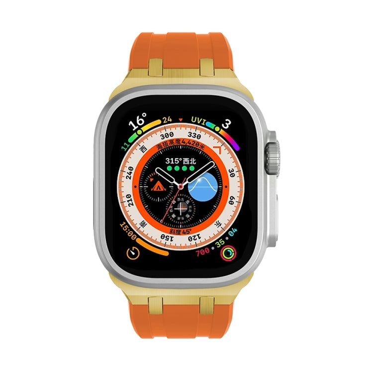 AP Silicone Watch Band For Apple Watch 9 41mm(Gold Orange) - Watch Bands by PMC TechLife | Online Shopping South Africa | PMC TechLife