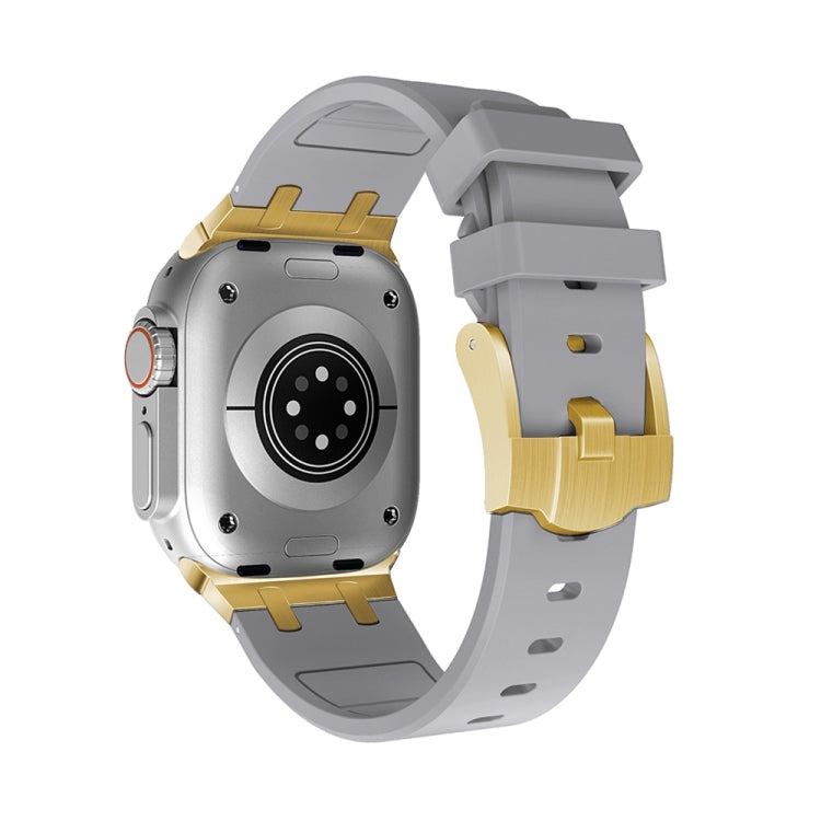 AP Silicone Watch Band For Apple Watch 9 41mm(Gold Grey) - Watch Bands by PMC TechLife | Online Shopping South Africa | PMC TechLife