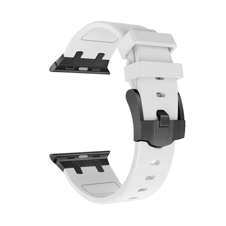 AP Silicone Watch Band For Apple Watch 9 41mm(Black White) - Watch Bands by PMC TechLife | Online Shopping South Africa | PMC TechLife