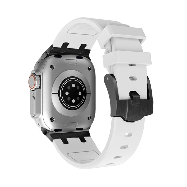 AP Silicone Watch Band For Apple Watch 9 41mm(Black White) - Watch Bands by PMC TechLife | Online Shopping South Africa | PMC TechLife