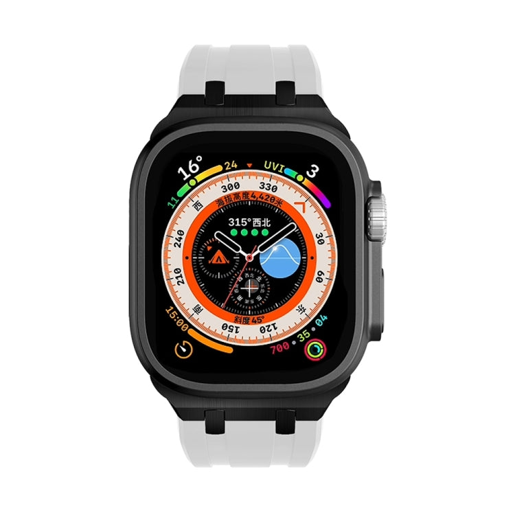 AP Silicone Watch Band For Apple Watch 9 41mm(Black White) - Watch Bands by PMC TechLife | Online Shopping South Africa | PMC TechLife