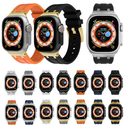 AP Silicone Watch Band For Apple Watch SE 44mm(Silver Orange) - Watch Bands by PMC Jewellery | Online Shopping South Africa | PMC Jewellery