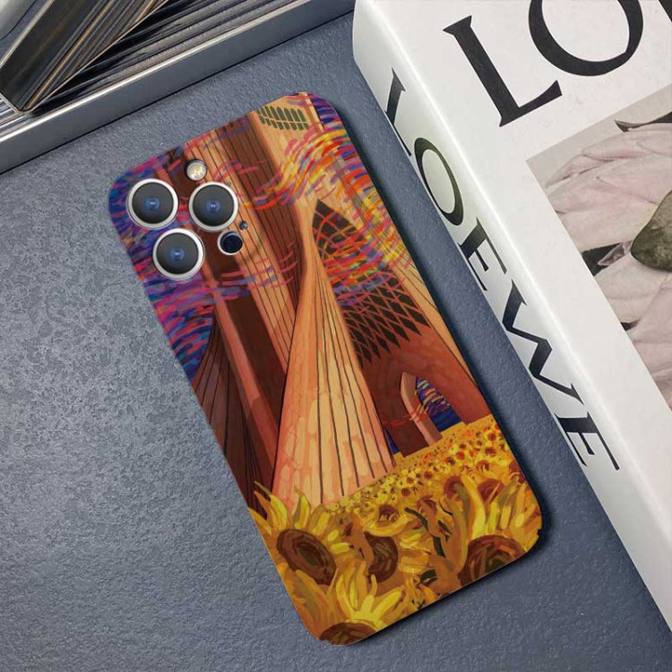 For iPhone 14 Pro Max Precise Hole Oil Painting Pattern PC Phone Case(Architectural Painting) - iPhone 14 Pro Max Cases by PMC TechLife | Online Shopping South Africa | PMC TechLife