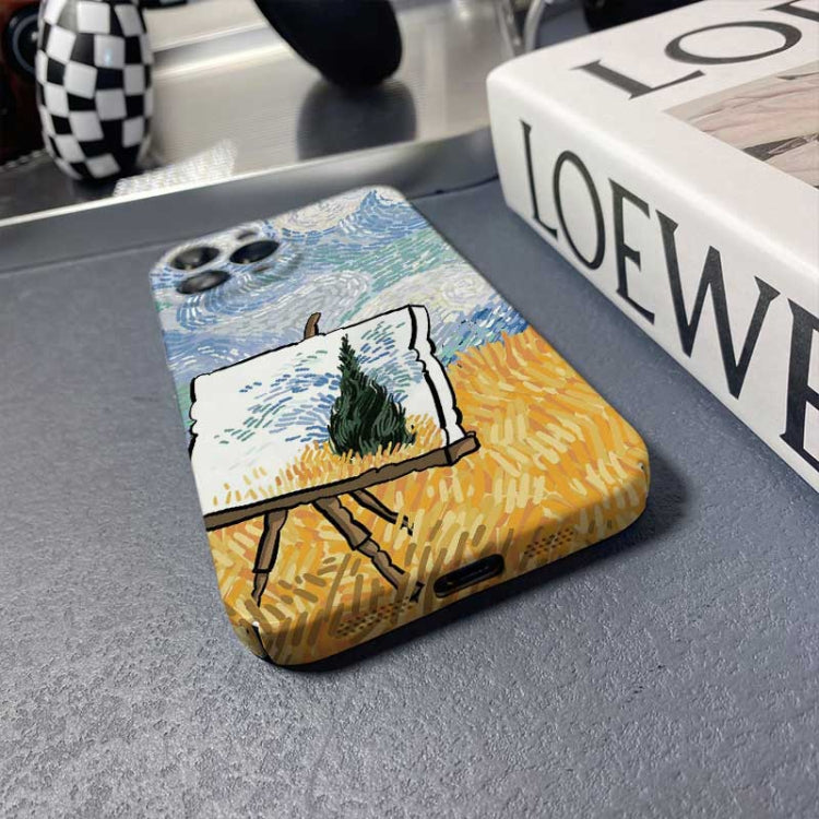 For iPhone 13 mini Precise Hole Oil Painting Pattern PC Phone Case(Landscape Painting) - free shipping - PMC TechLife - Order now!