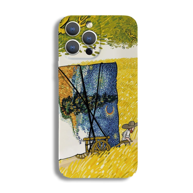 For iPhone 13 Precise Hole Oil Painting Pattern PC Phone Case(Handcart) - iPhone 13 Cases by PMC TechLife | Online Shopping South Africa | PMC TechLife