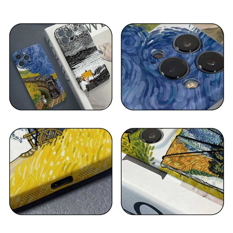 For iPhone 12 mini Precise Hole Oil Painting Pattern PC Phone Case(Handcart) - iPhone 12 mini Cases by PMC TechLife | Online Shopping South Africa | PMC TechLife
