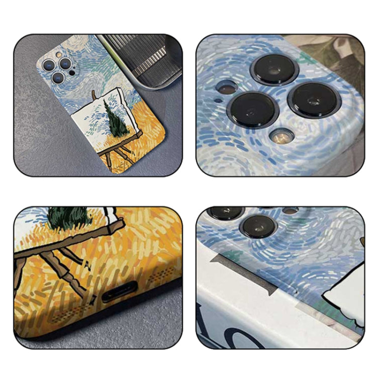 For iPhone 12 Pro Max Precise Hole Oil Painting Pattern PC Phone Case(Landscape Painting) - iPhone 12 Pro Max Cases by PMC TechLife | Online Shopping South Africa | PMC TechLife