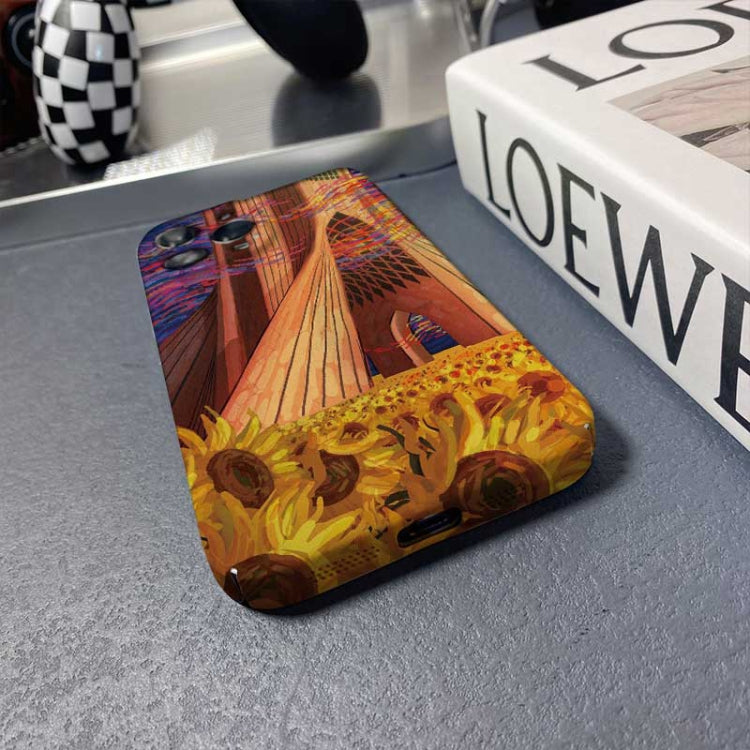 For iPhone 11 Precise Hole Oil Painting Pattern PC Phone Case(Architectural Painting) - iPhone 11 Cases by PMC TechLife | Online Shopping South Africa | PMC TechLife