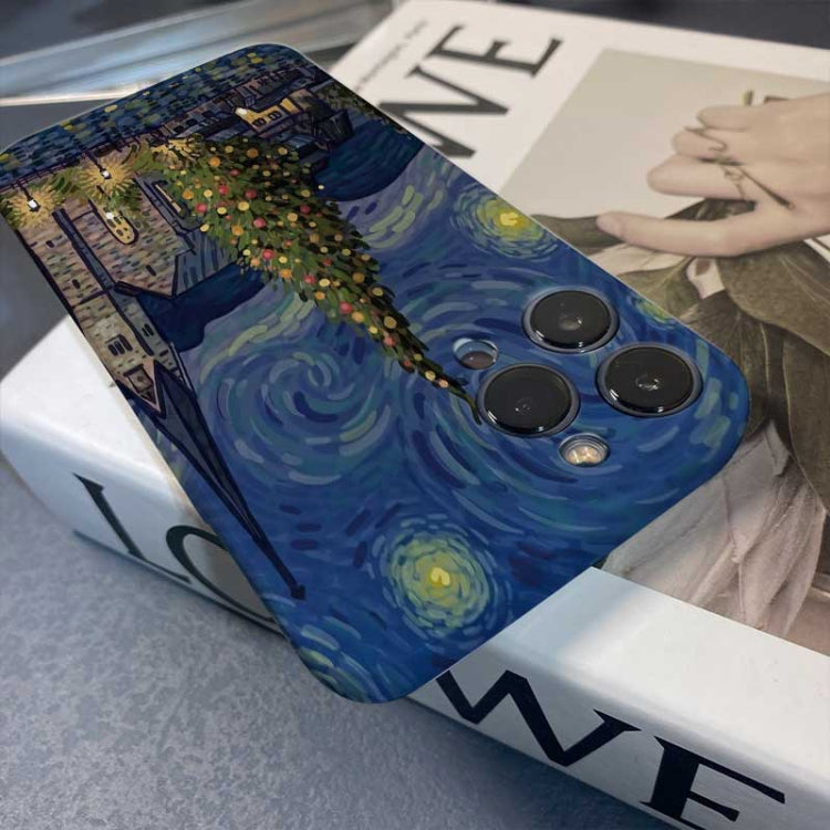 For iPhone 11 Pro Max Precise Hole Oil Painting Pattern PC Phone Case(Boating) - free shipping - PMC TechLife - Order now!