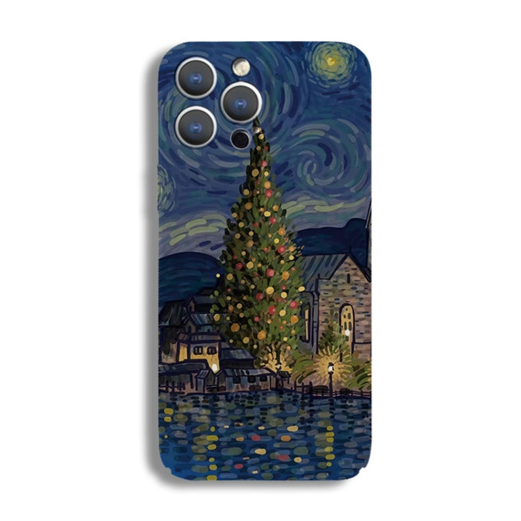 For iPhone XS Max Precise Hole Oil Painting Pattern PC Phone Case(Castle) - More iPhone Cases by PMC TechLife | Online Shopping South Africa | PMC TechLife