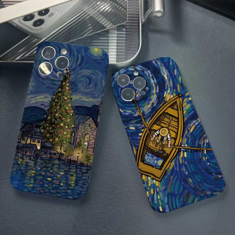 For iPhone XS Max Precise Hole Oil Painting Pattern PC Phone Case(Castle) - More iPhone Cases by PMC TechLife | Online Shopping South Africa | PMC TechLife