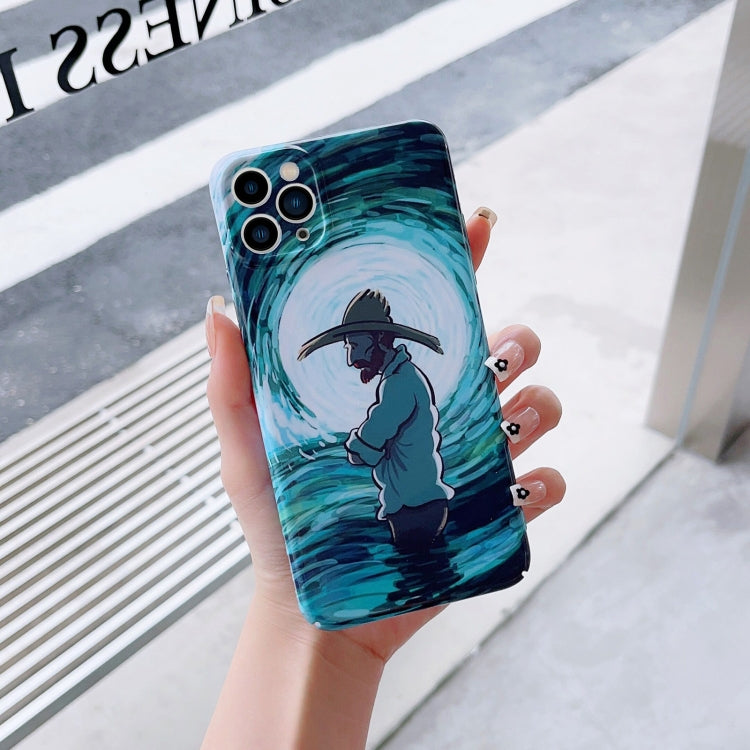 For iPhone X / XS Precise Hole Oil Painting Pattern PC Phone Case(Thinker) - More iPhone Cases by PMC TechLife | Online Shopping South Africa | PMC TechLife