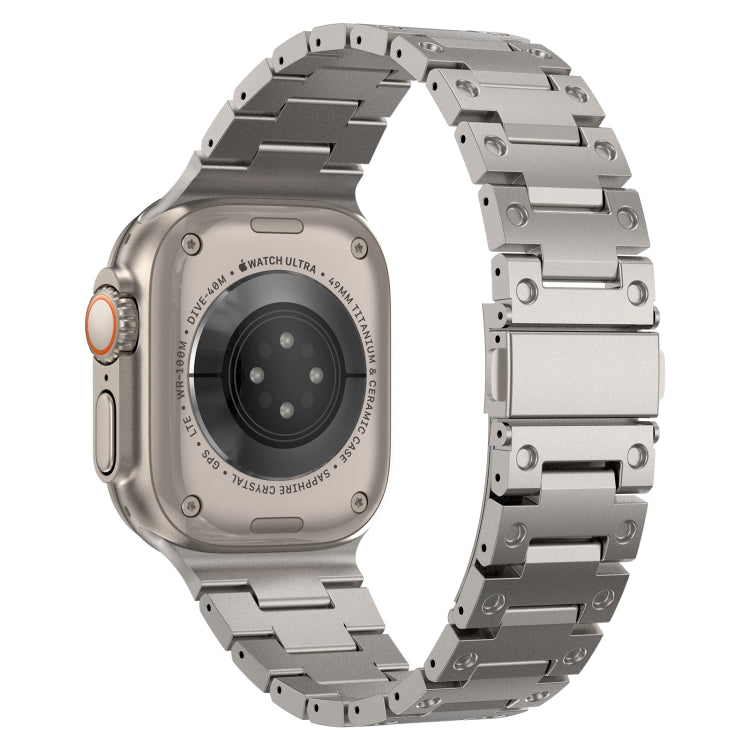 Double Rows Metal Watch Band For Apple Watch 6 44mm(Titanium) - Watch Bands by PMC TechLife | Online Shopping South Africa | PMC TechLife