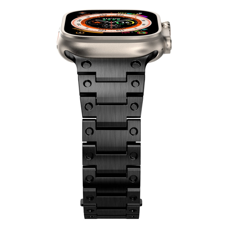 Double Rows Metal Watch Band For Apple Watch 5 44mm(Black) - Watch Bands by PMC TechLife | Online Shopping South Africa | PMC TechLife
