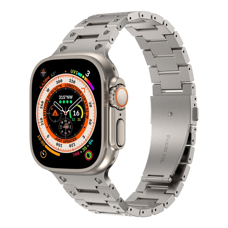 Double Rows Metal Watch Band For Apple Watch 5 44mm(Titanium) - Watch Bands by PMC TechLife | Online Shopping South Africa | PMC TechLife