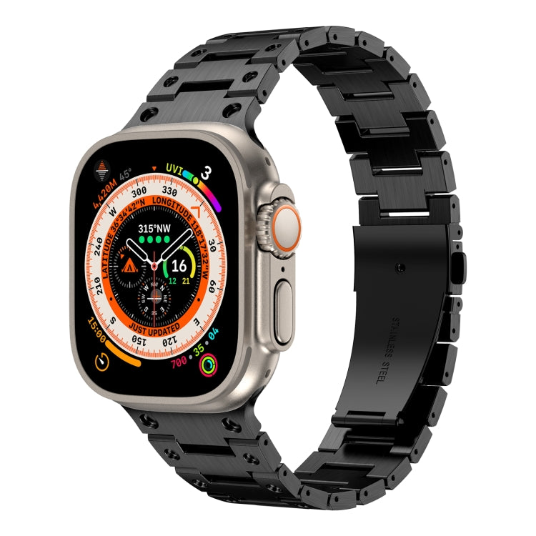 Double Rows Metal Watch Band For Apple Watch 4 44mm(Black) - Watch Bands by PMC TechLife | Online Shopping South Africa | PMC TechLife