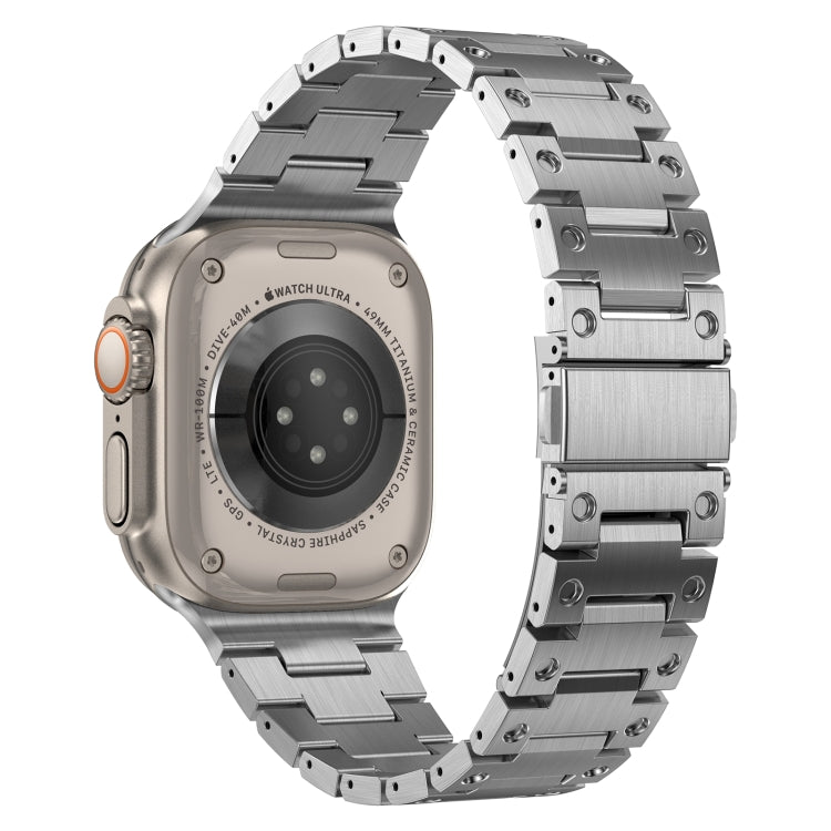 Double Rows Metal Watch Band For Apple Watch SE 2023 44mm(Silver) - Watch Bands by PMC TechLife | Online Shopping South Africa | PMC TechLife