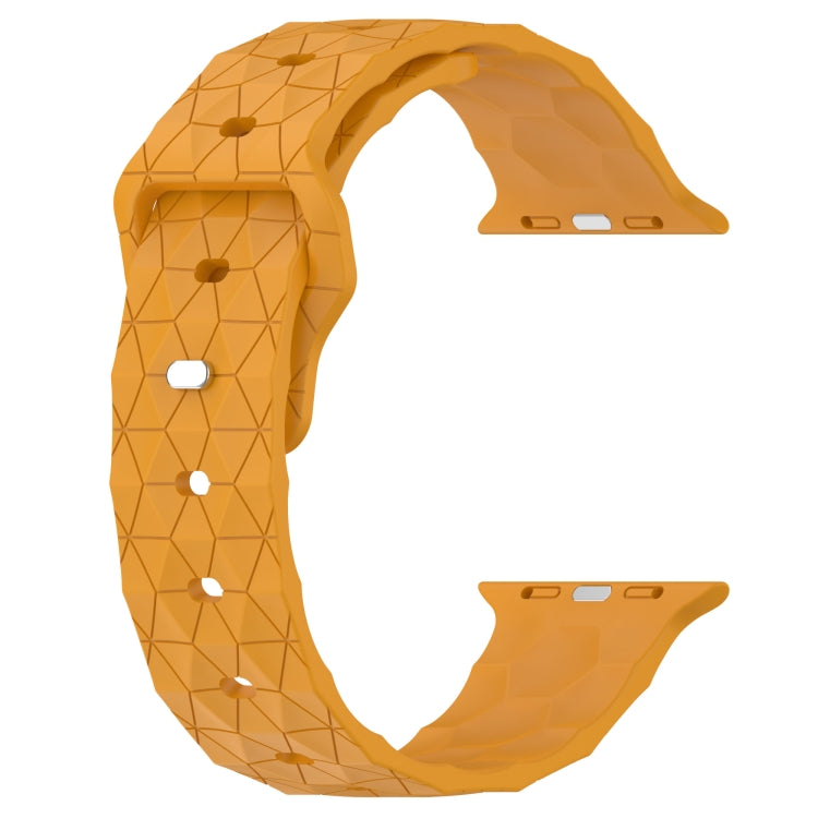 Football Texture Silicone Watch Band For Apple Watch 8 41mm(Yellow) - Watch Bands by PMC TechLife | Online Shopping South Africa | PMC TechLife