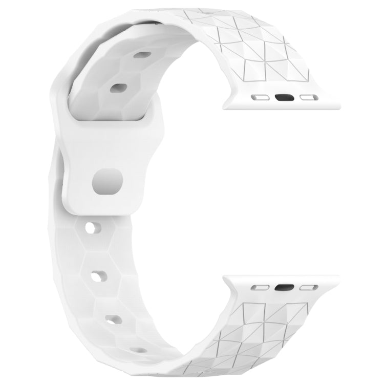 Football Texture Silicone Watch Band For Apple Watch 7 41mm(White) - Watch Bands by PMC TechLife | Online Shopping South Africa | PMC TechLife