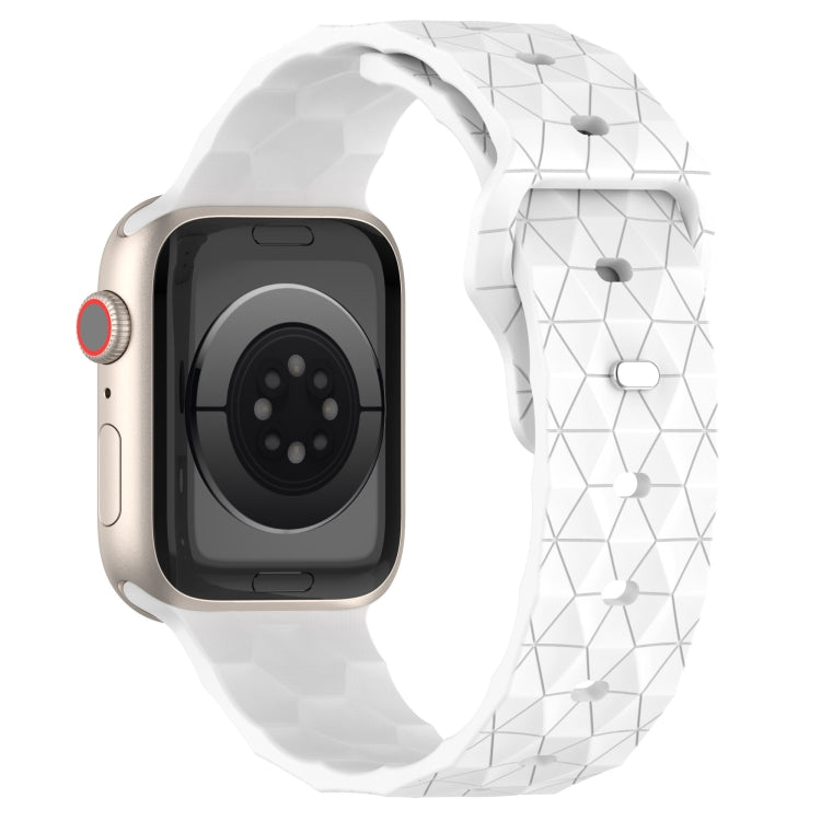 Football Texture Silicone Watch Band For Apple Watch 7 41mm(White) - Watch Bands by PMC TechLife | Online Shopping South Africa | PMC TechLife
