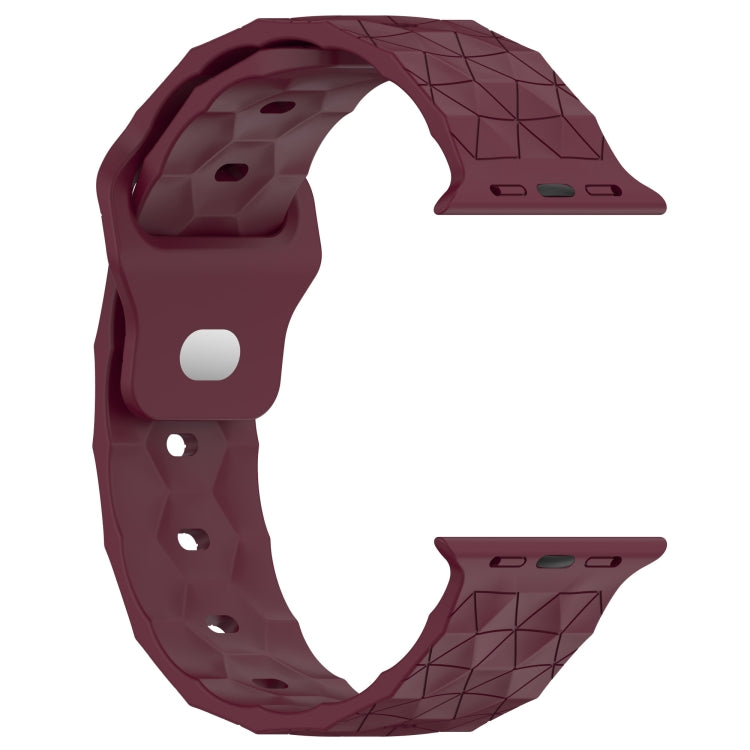 Football Texture Silicone Watch Band For Apple Watch 7 45mm(Wine Red) - Watch Bands by PMC Jewellery | Online Shopping South Africa | PMC Jewellery