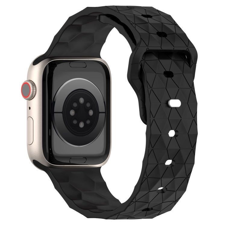 Football Texture Silicone Watch Band For Apple Watch 6 40mm(Black) - Watch Bands by PMC TechLife | Online Shopping South Africa | PMC TechLife