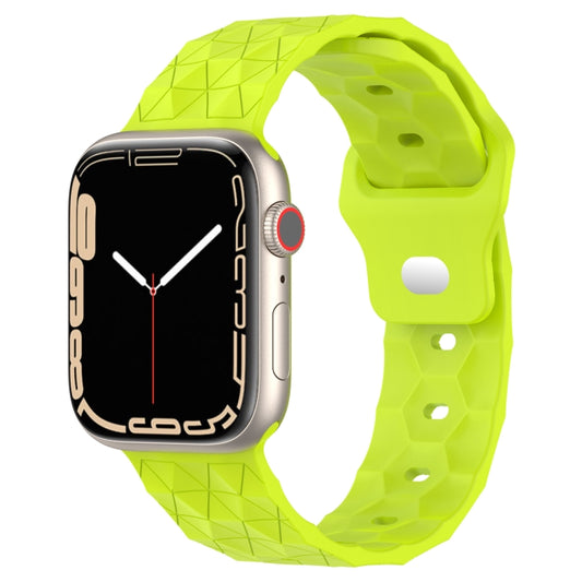 Football Texture Silicone Watch Band For Apple Watch 5 40mm(Limes Green) - Watch Bands by PMC Jewellery | Online Shopping South Africa | PMC Jewellery