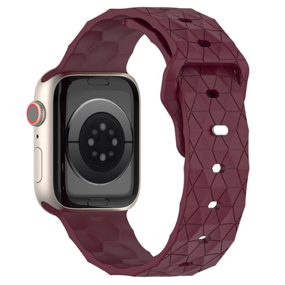 Football Texture Silicone Watch Band For Apple Watch 5 44mm(Wine Red) - Watch Bands by PMC Jewellery | Online Shopping South Africa | PMC Jewellery