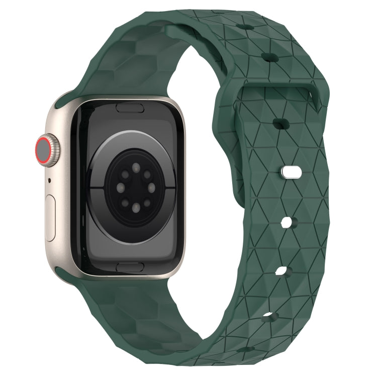 Football Texture Silicone Watch Band For Apple Watch 4 40mm(Pine Green) - Watch Bands by PMC Jewellery | Online Shopping South Africa | PMC Jewellery