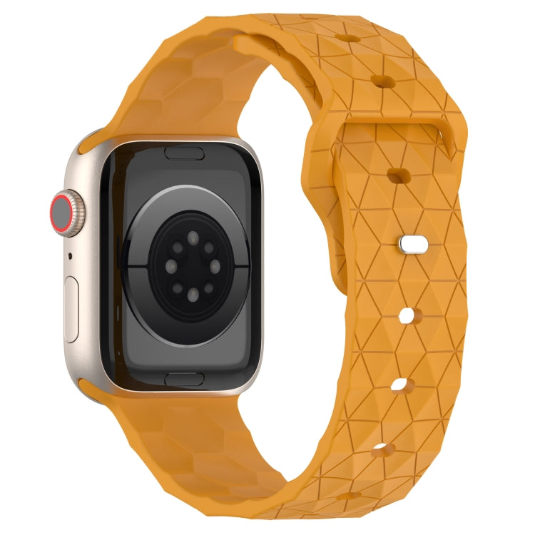Football Texture Silicone Watch Band For Apple Watch 42mm(Yellow) - Watch Bands by PMC TechLife | Online Shopping South Africa | PMC TechLife
