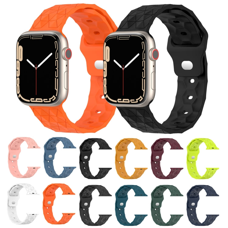 Football Texture Silicone Watch Band For Apple Watch 8 41mm(Orange) - Watch Bands by PMC Jewellery | Online Shopping South Africa | PMC Jewellery