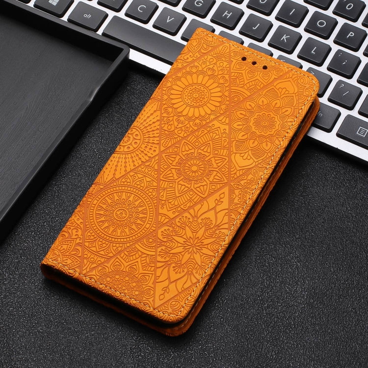 For Samsung Galaxy S20 FE Ethnic Embossed Adsorption Leather Phone Case(Yellow) - free shipping - PMC TechLife - Order now!