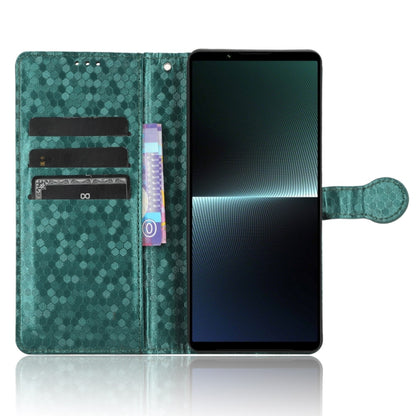 For Sony Xperia 1 V Honeycomb Dot Texture Leather Phone Case(Green) - Sony Cases by PMC Jewellery | Online Shopping South Africa | PMC Jewellery