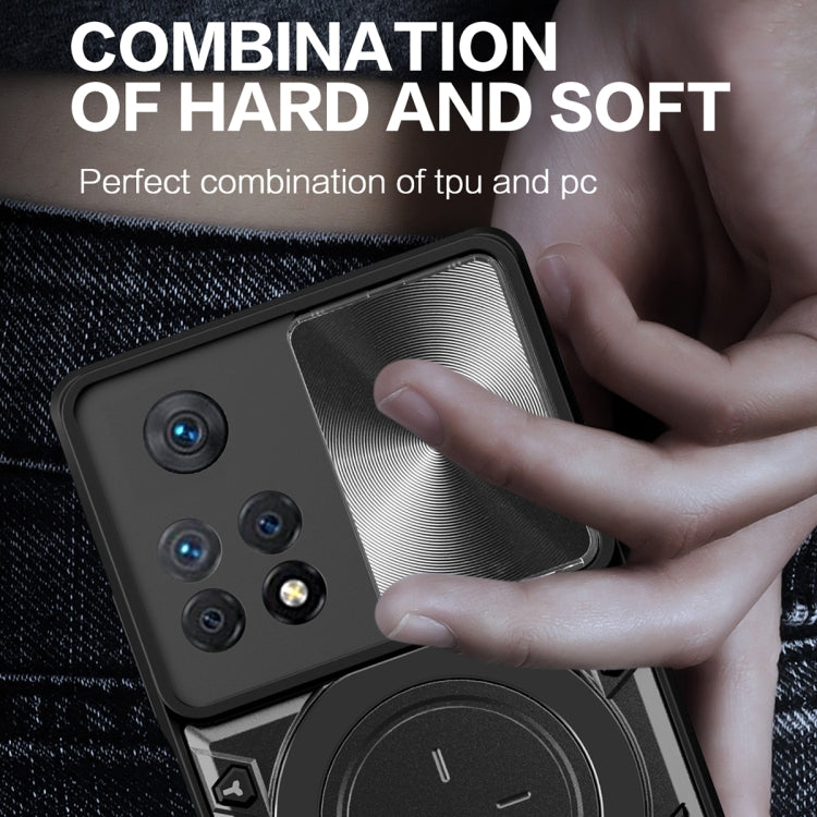 For Xiaomi Redmi Note 11 Pro CD Texture Sliding Camshield Magnetic Holder Phone Case(Silver) - free shipping - PMC TechLife - Order now!