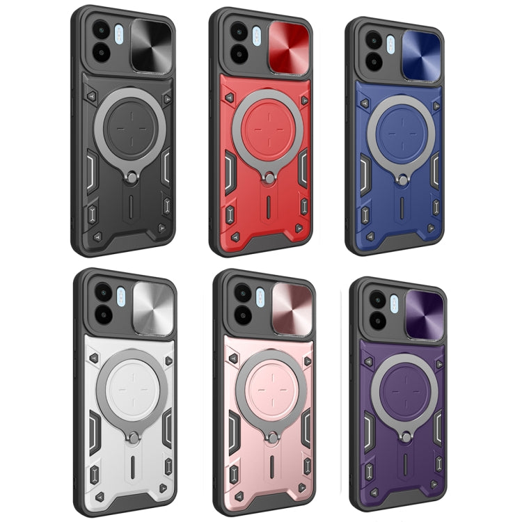 For Xiaomi Redmi A1 4G CD Texture Sliding Camshield Magnetic Holder Phone Case(Pink) - free shipping - PMC TechLife - Order now!
