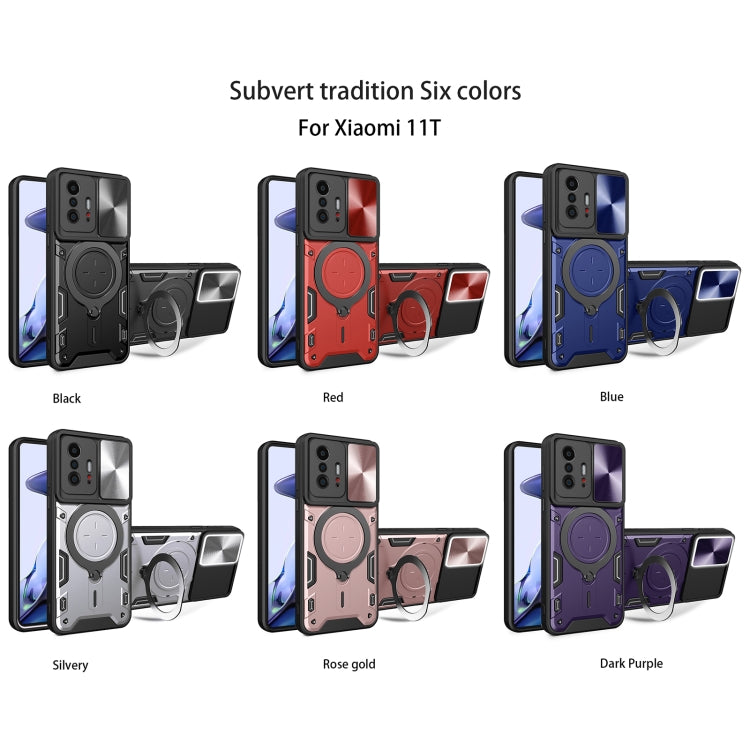 For Xiaomi 11T CD Texture Sliding Camshield Magnetic Holder Phone Case(Pink) - free shipping - PMC TechLife - Order now!