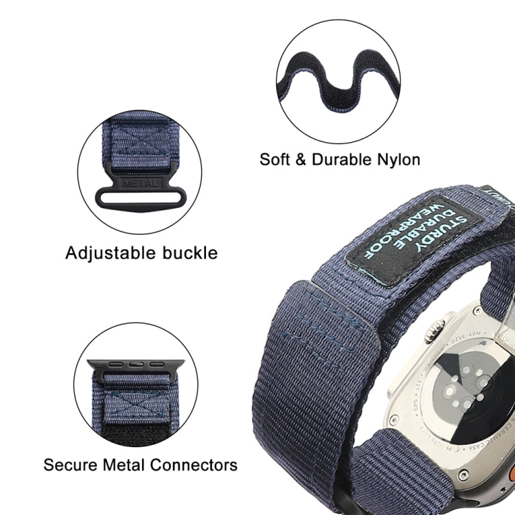 Nylon Two Section Watch Band For Apple Watch Ultra 49mm(Blue) - Watch Bands by PMC TechLife | Online Shopping South Africa | PMC TechLife
