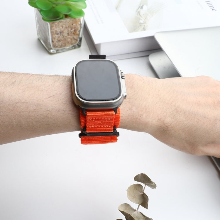 Nylon Two Section Watch Band For Apple Watch 8 45mm(Orange) - Watch Bands by PMC TechLife | Online Shopping South Africa | PMC TechLife