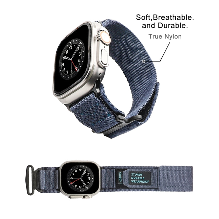 Nylon Two Section Watch Band For Apple Watch 8 45mm(Blue) - Watch Bands by PMC TechLife | Online Shopping South Africa | PMC TechLife