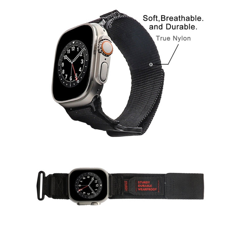 Nylon Two Section Watch Band For Apple Watch SE 2022 44mm(Black) - Watch Bands by PMC TechLife | Online Shopping South Africa | PMC TechLife