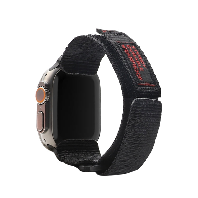 Nylon Two Section Watch Band For Apple Watch 7 45mm(Black) - Watch Bands by PMC TechLife | Online Shopping South Africa | PMC TechLife