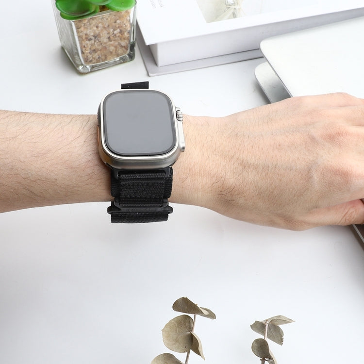 Nylon Two Section Watch Band For Apple Watch SE 44mm(Black) - Watch Bands by PMC TechLife | Online Shopping South Africa | PMC TechLife