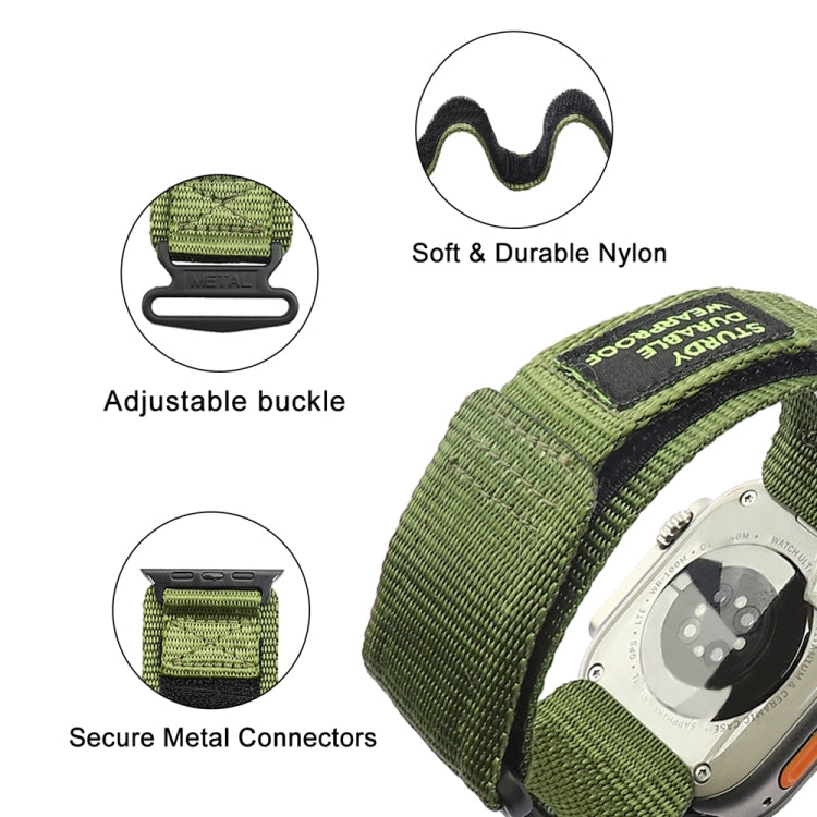 Nylon Two Section Watch Band For Apple Watch 6 40mm(Dark Green) - Watch Bands by PMC TechLife | Online Shopping South Africa | PMC TechLife
