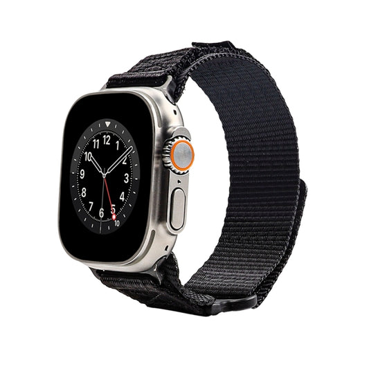 Nylon Two Section Watch Band For Apple Watch 6 44mm(Black) - Watch Bands by PMC Jewellery | Online Shopping South Africa | PMC Jewellery