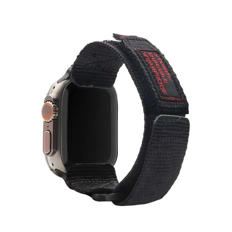 Nylon Two Section Watch Band For Apple Watch 5 44mm(Black) - Watch Bands by PMC Jewellery | Online Shopping South Africa | PMC Jewellery