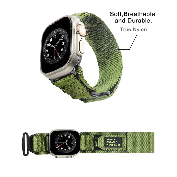 Nylon Two Section Watch Band For Apple Watch 5 44mm(Dark Green) - Watch Bands by PMC TechLife | Online Shopping South Africa | PMC TechLife