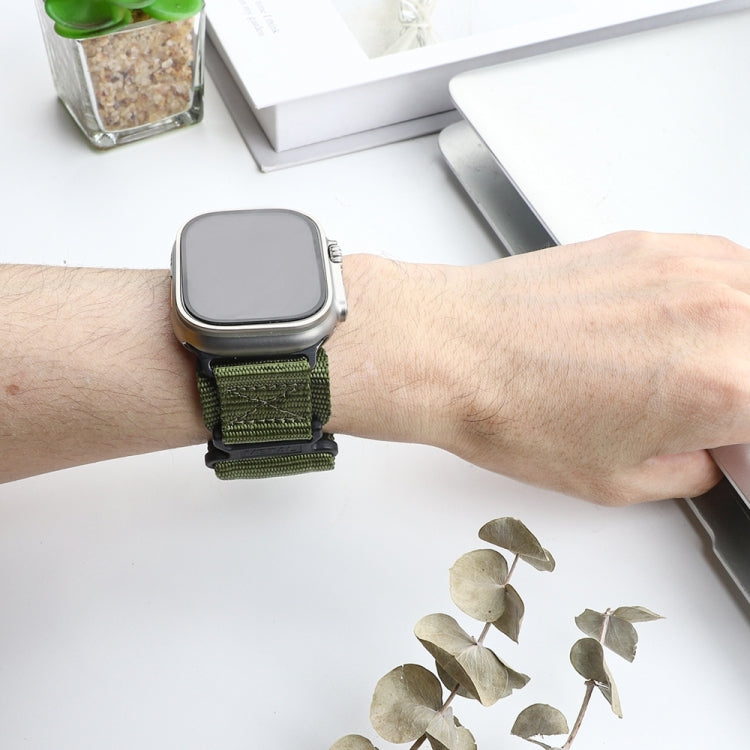 Nylon Two Section Watch Band For Apple Watch 42mm(Dark Green) - Watch Bands by PMC TechLife | Online Shopping South Africa | PMC TechLife